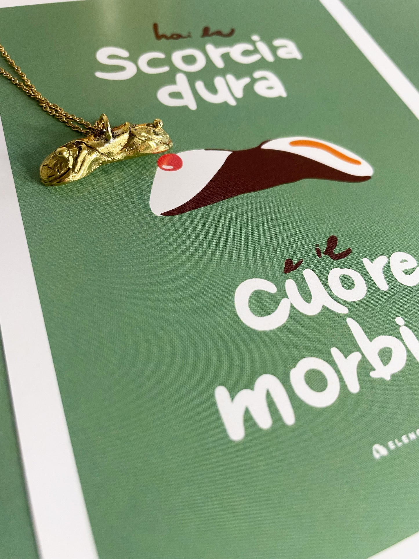 Box regalo ciondolo cannolo+ illustrazione incorniciata